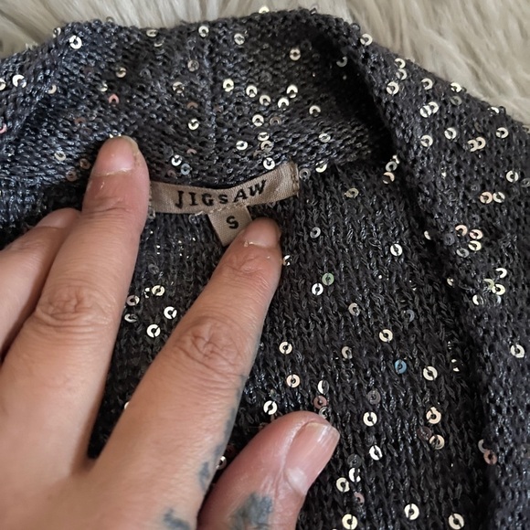 Jigsaw Brand Short Sequin Open Cardigan - Picture 4 of 9